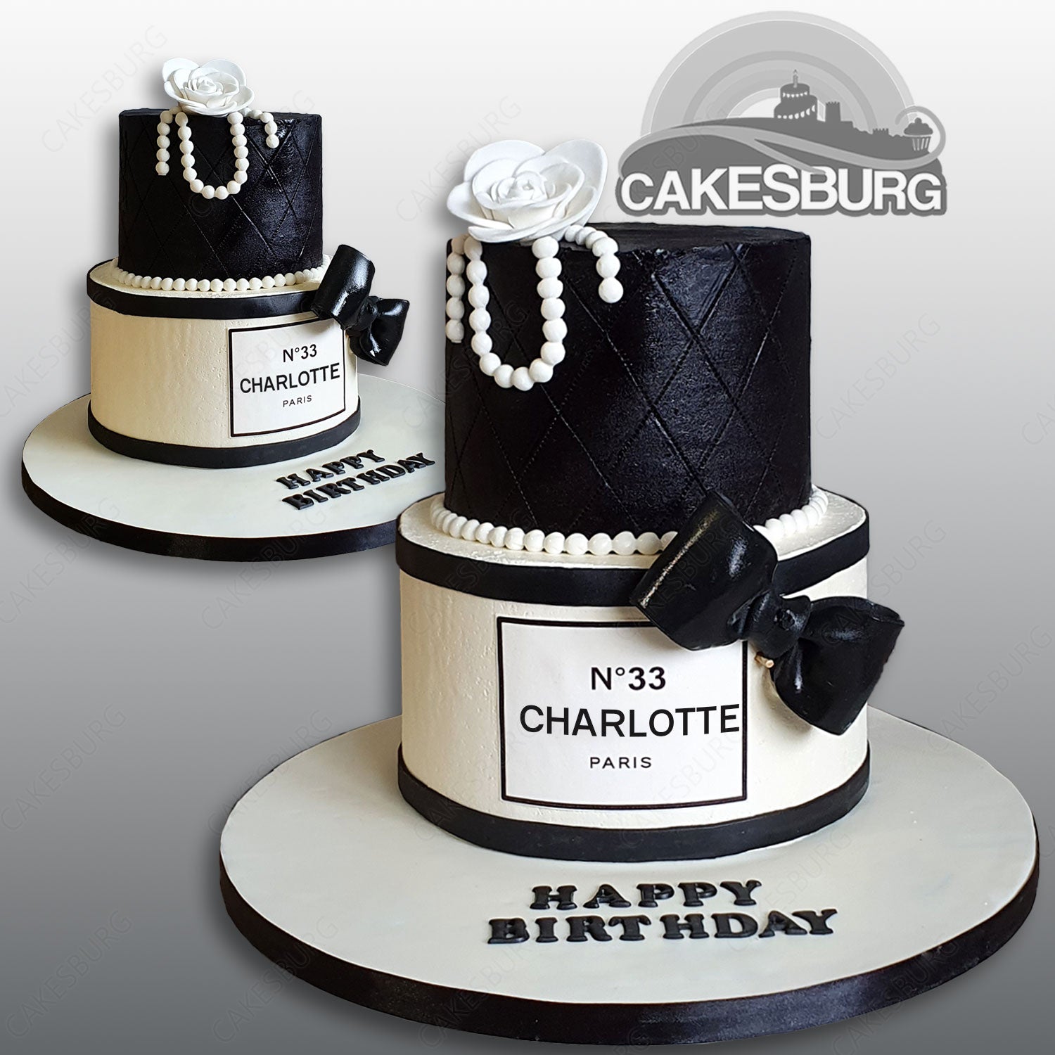 Elegant Black & White Cake