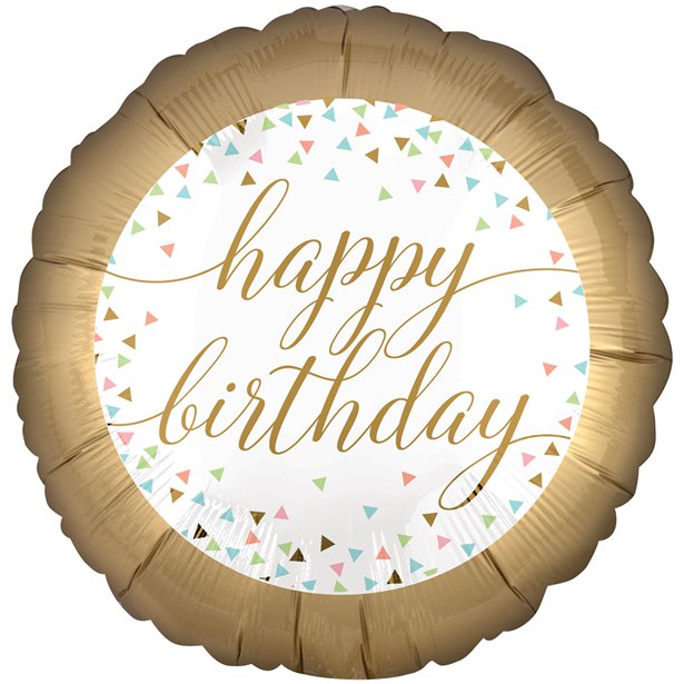 18" Confetti Fun Happy Birthday Foil Balloon (HELIUM FILLED)