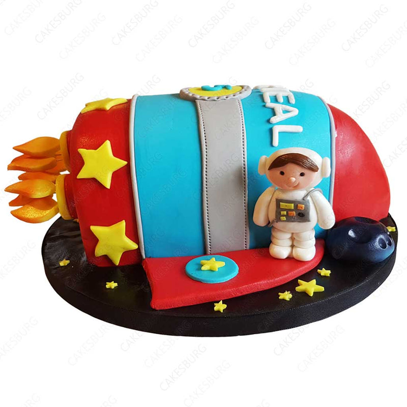 Galaxy Rocket with Astronaut Cake