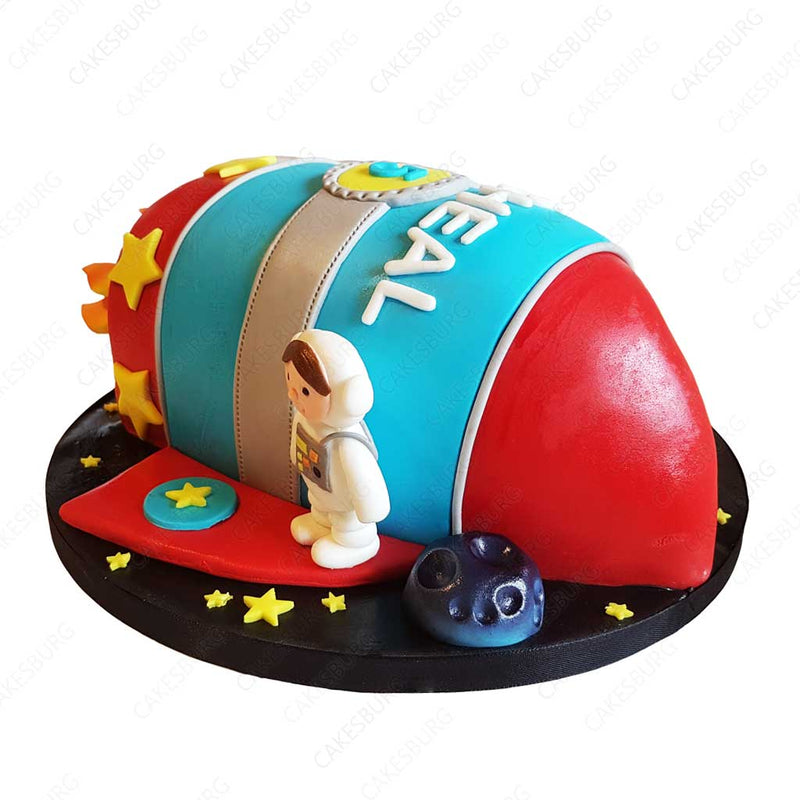 Galaxy Rocket with Astronaut Cake