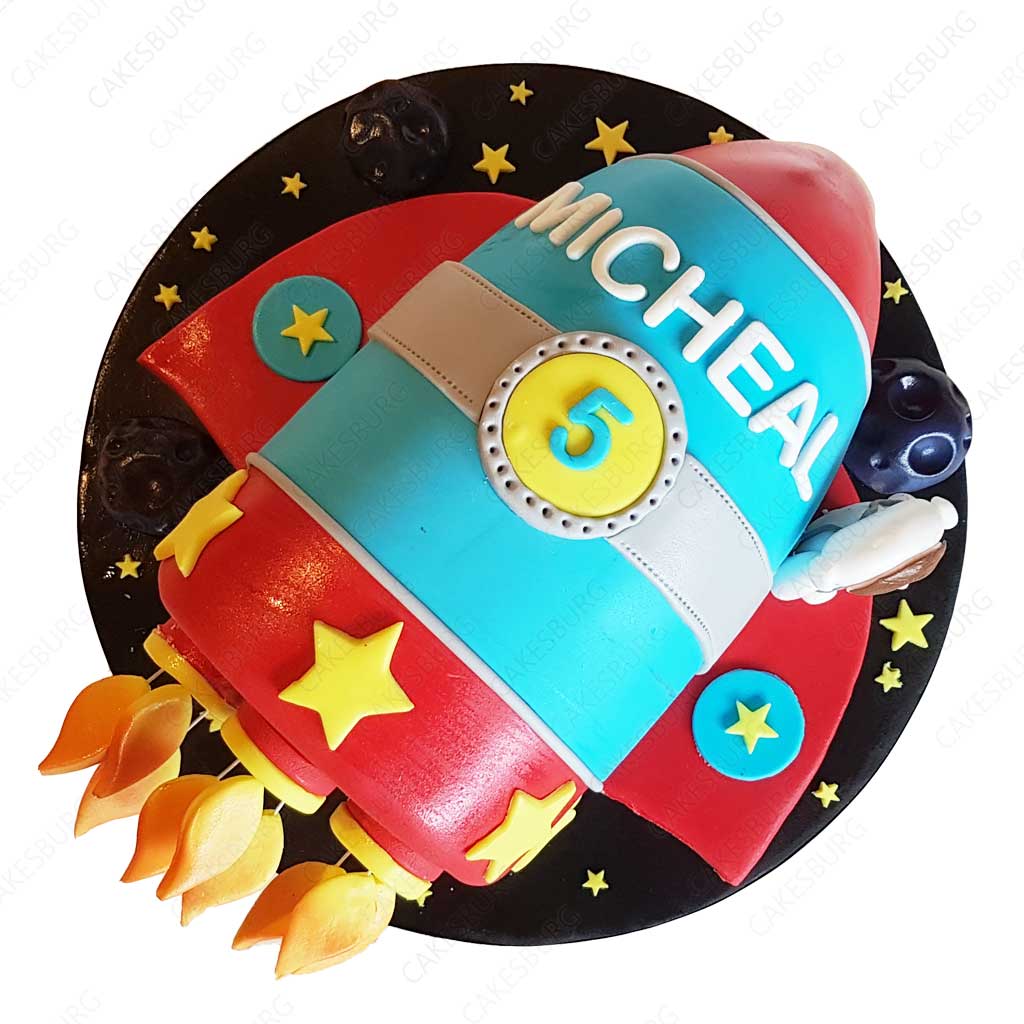 Galaxy Rocket with Astronaut Cake
