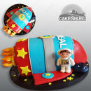 Galaxy Rocket with Astronaut Cake