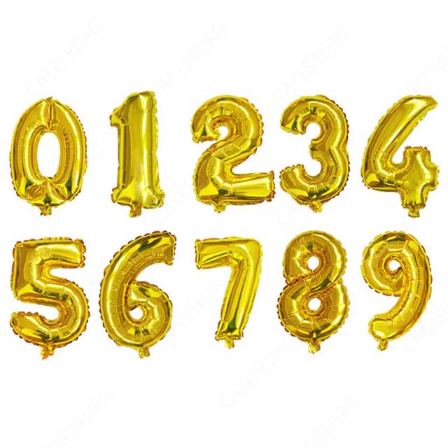 34" Gold Number Balloons (Flatpack)