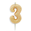 Gold Number Candles (7cm / 2.7")