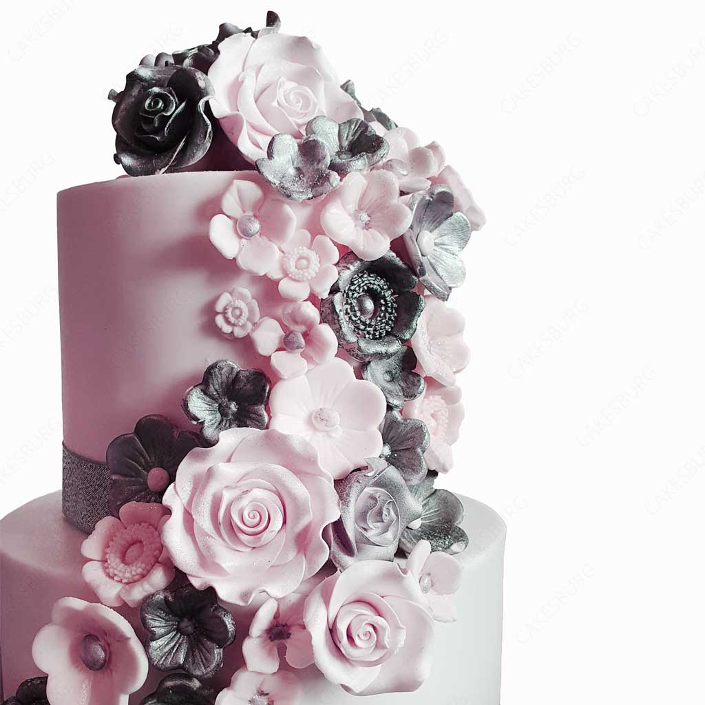 Premium Vector | Happy birthday cake with peony flowers