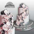 Elegant Grey/Pink Flower Cake