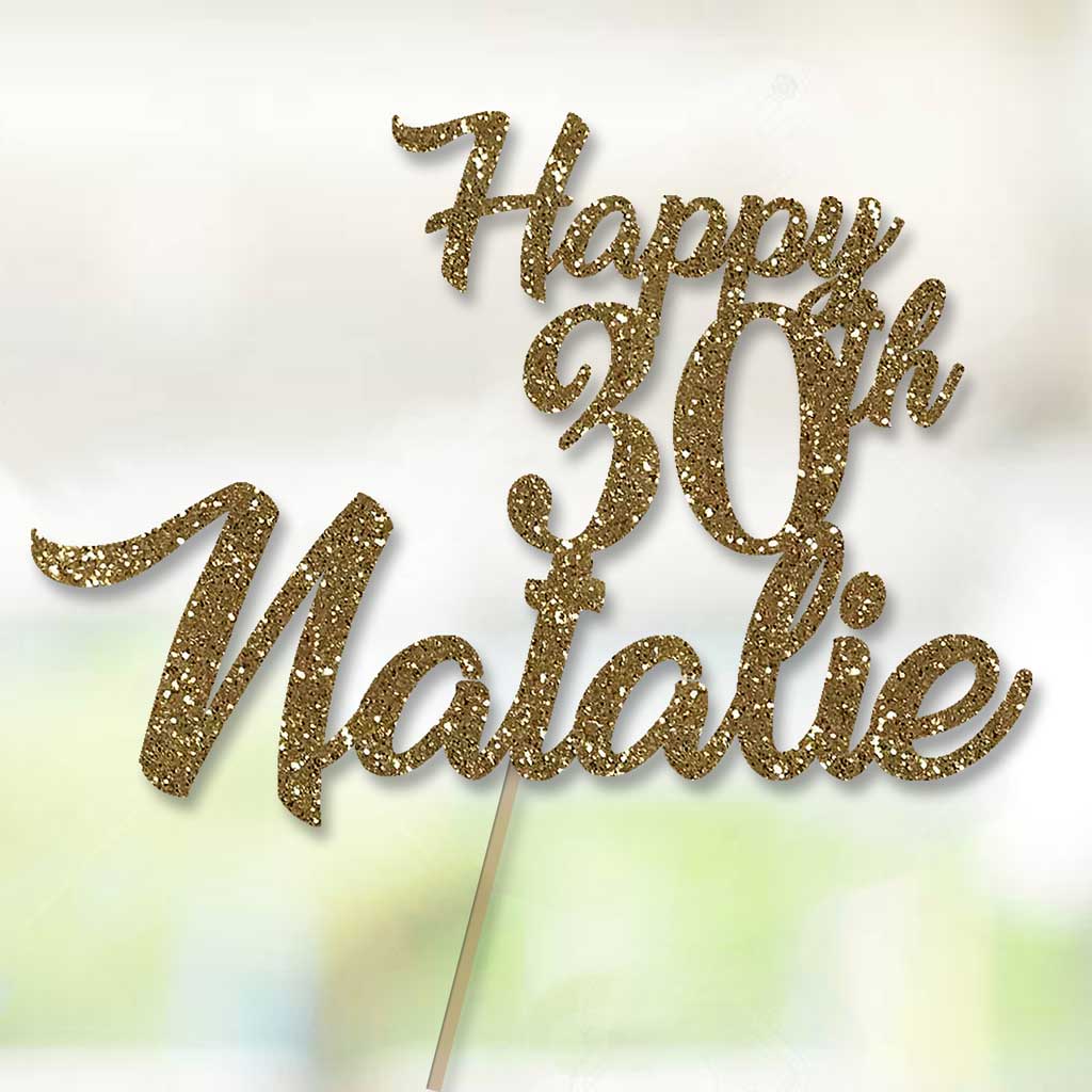 Personalised Glitter Cake Topper