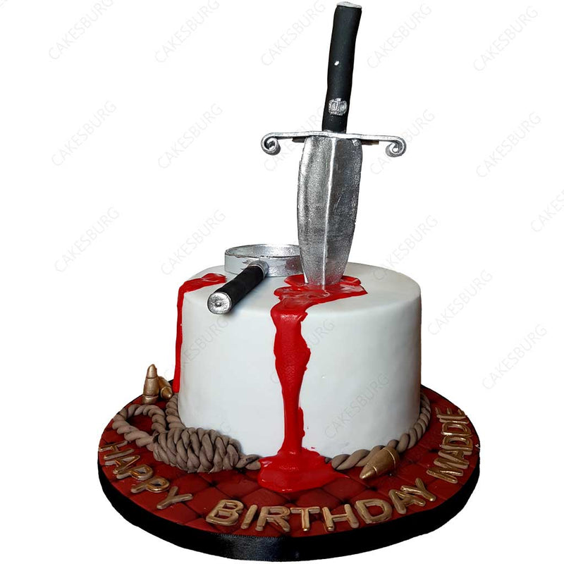 Bloody Knife Mystery Cake