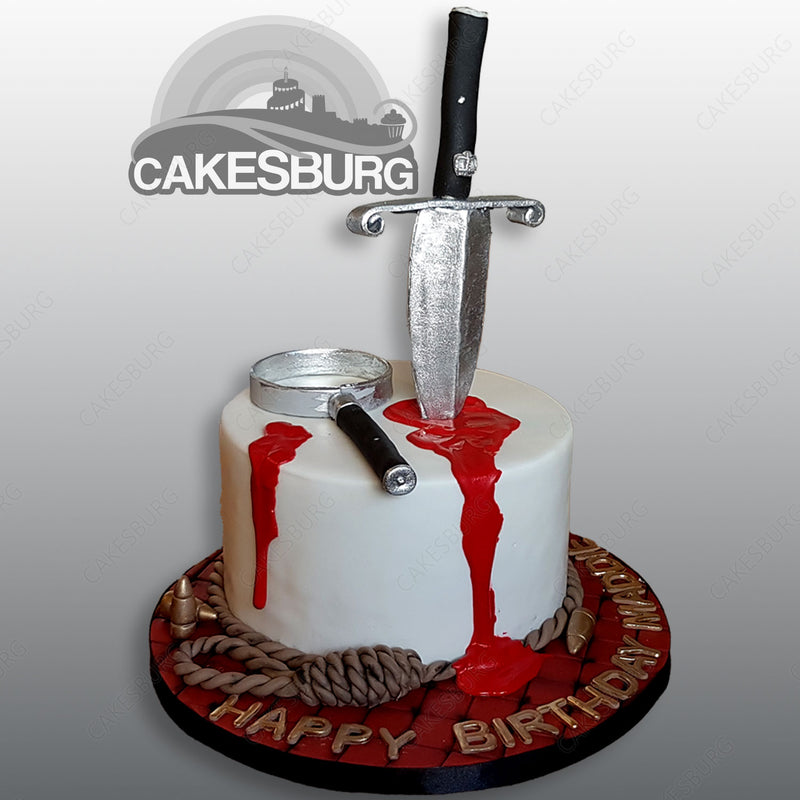 Bloody Knife Mystery Cake