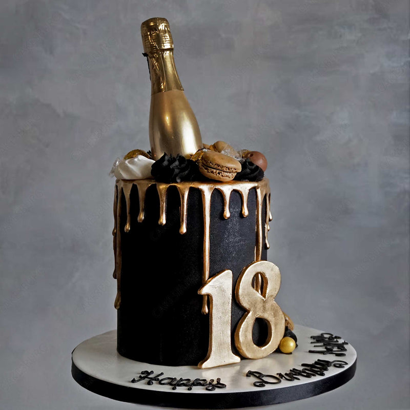Luxury Black/Gold Buttercream Drip Cake
