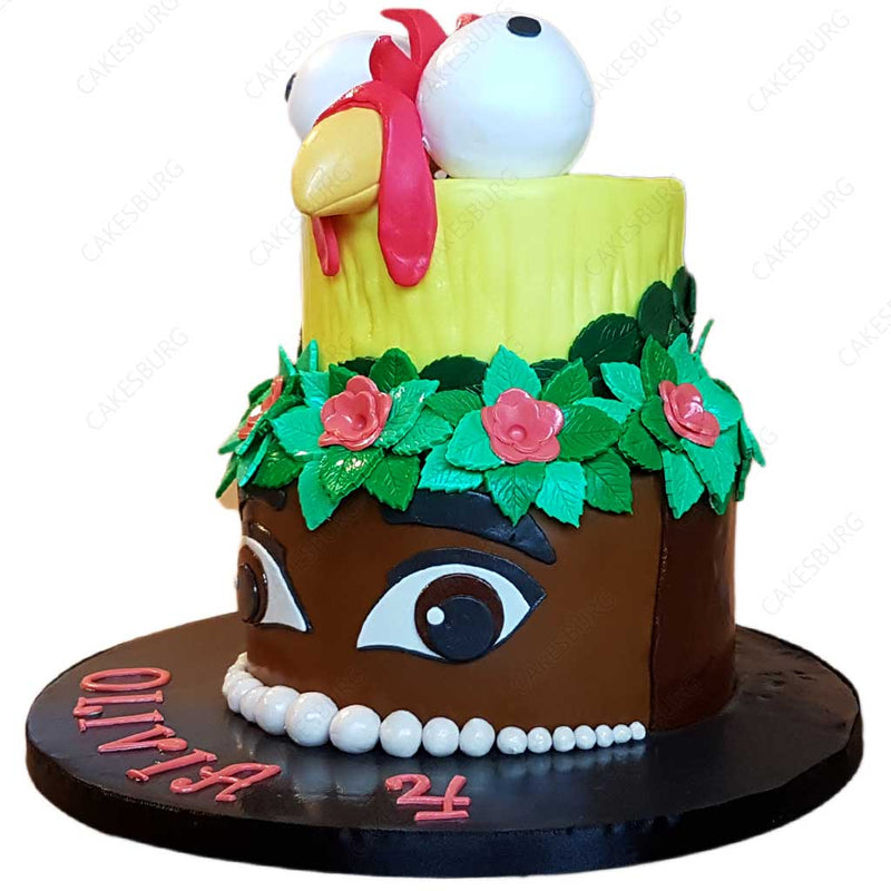 Moana and Hei Hei the Rooster Cake