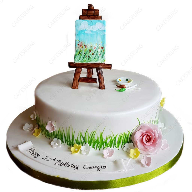 Art themed cake | Art birthday cake, Art party cakes, Themed birthday cakes