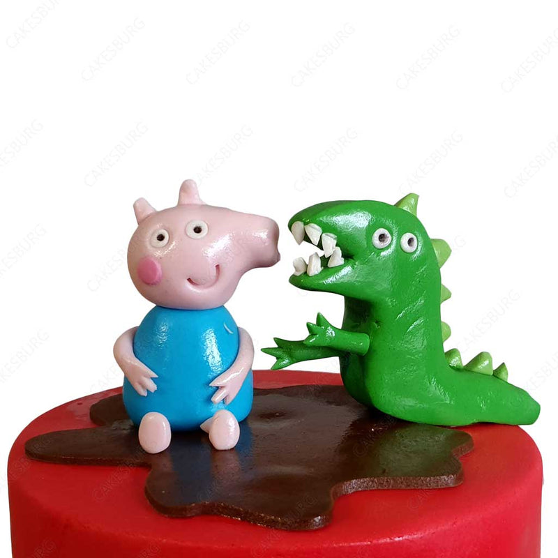 George & Mr. Dinosaur Peppa Pig Cake