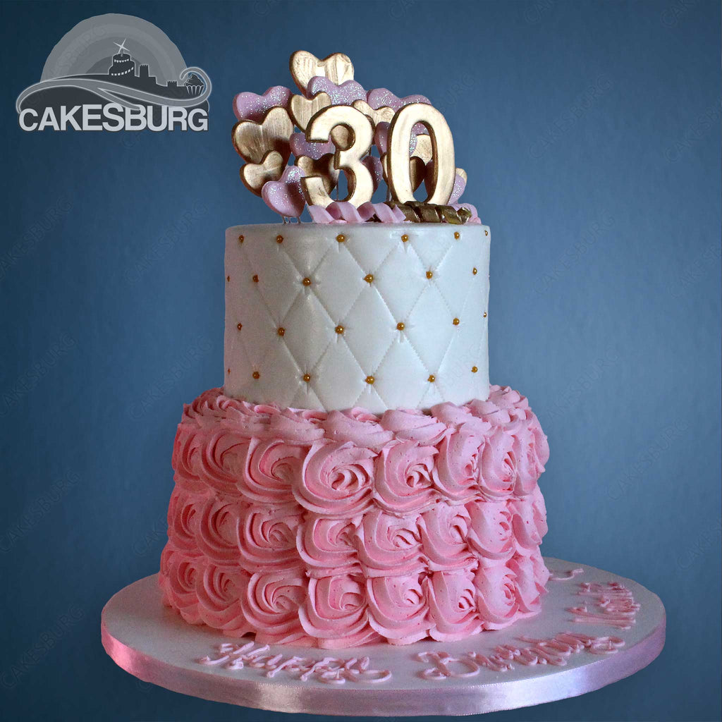 Our pink two tiered ombre rosette cake! | Rosette cake, 22nd birthday cakes,  Tiered cakes birthday