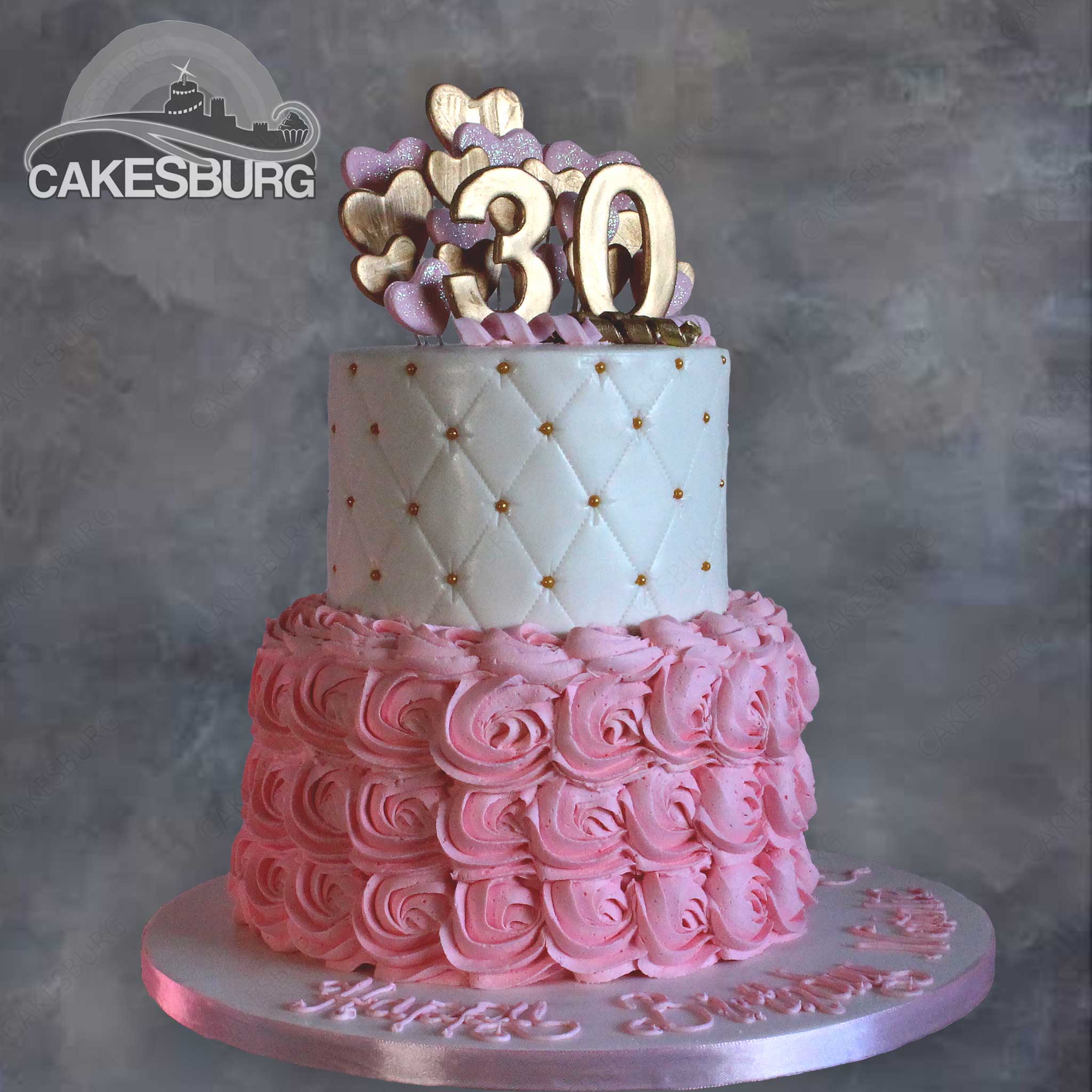 Special Age Rosette Cake - Pink/Gold