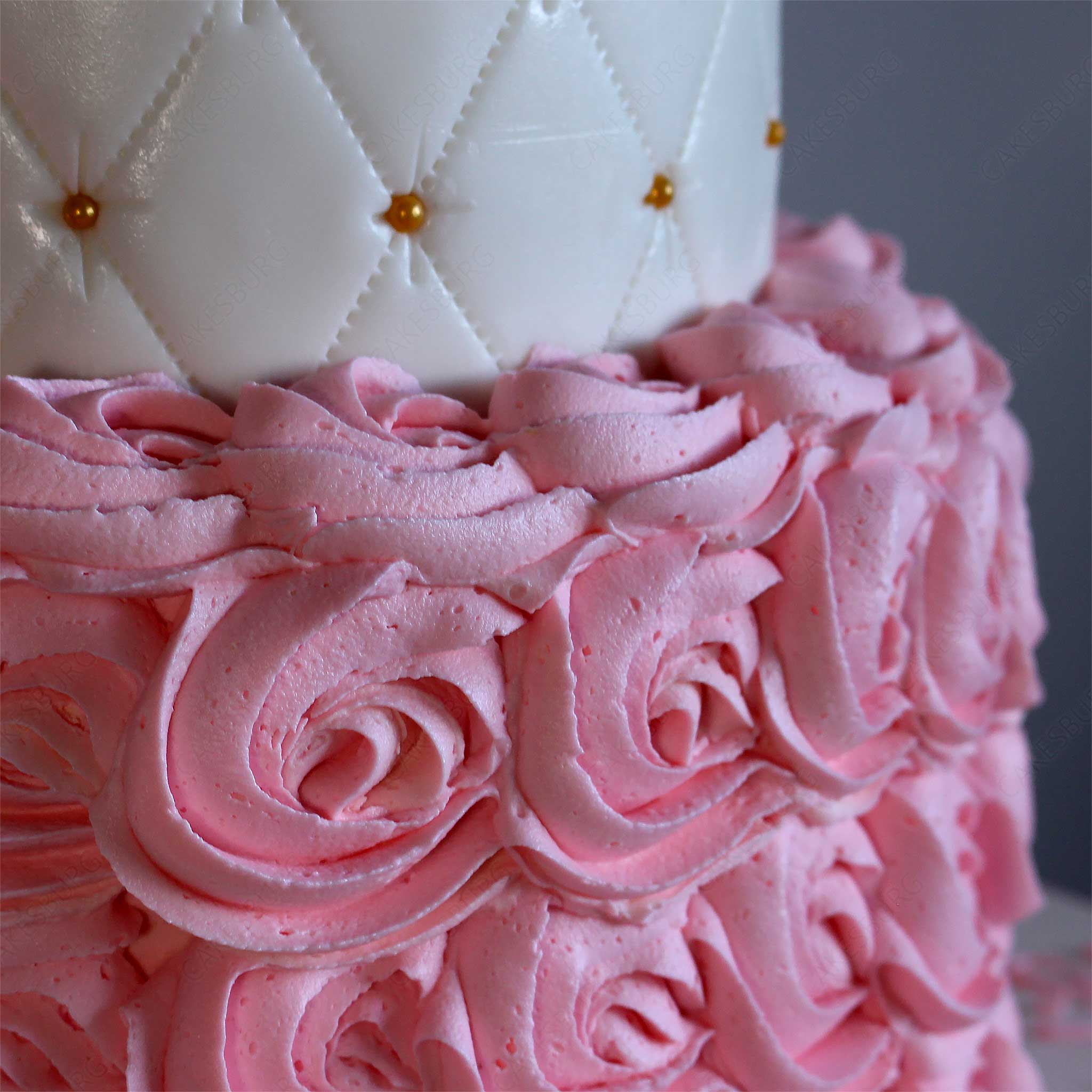 White & Pink Ombre Rosette Cake | Cake & Bake Kiwi