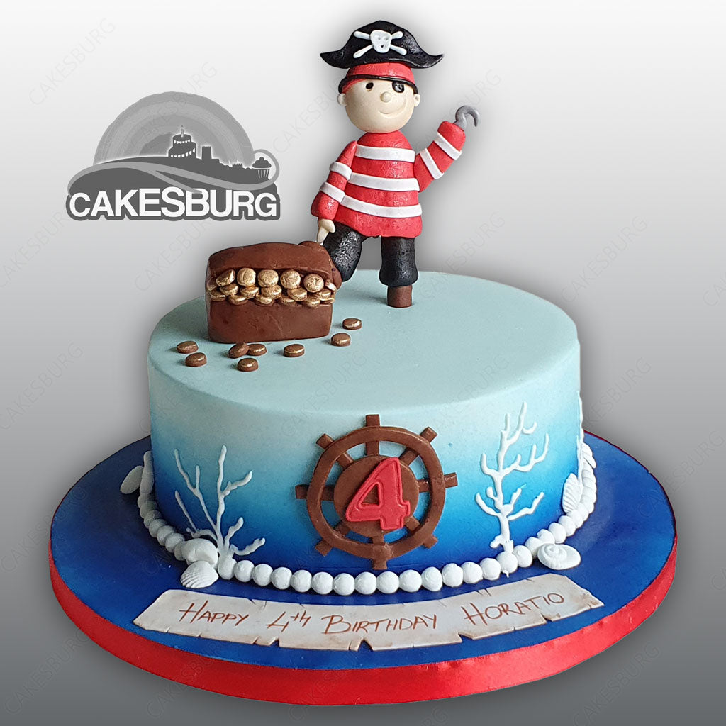 Pirate themed birthday cake, loved making the cute gumpast… | Flickr