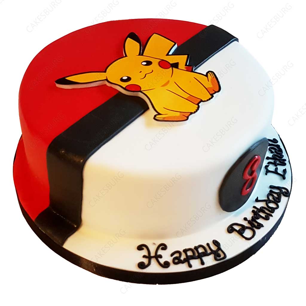 Online Round Pokemon Pikachu Photo Cake Delivery in Noida