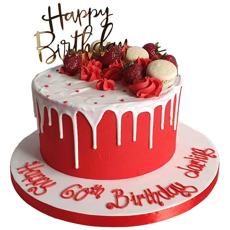 Happy Birthday Message Cake - Red