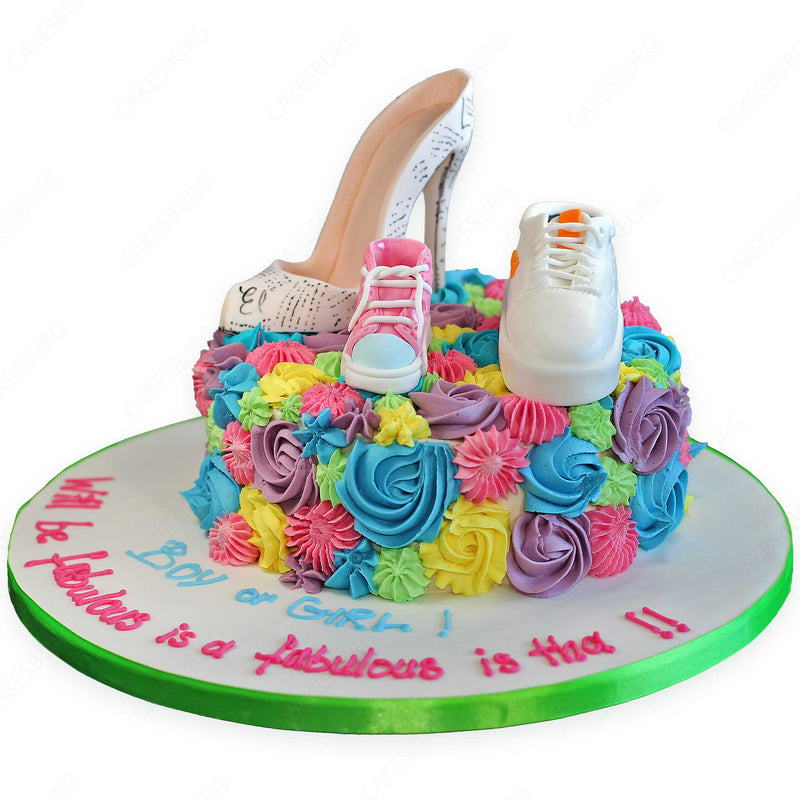 Family Shoes / Gender Reveal Cake