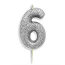 Silver Number Candles (7cm / 2.7")
