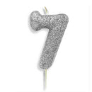 Silver Number Candles (7cm / 2.7")