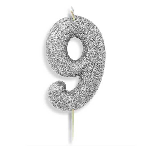 Silver Number Candles (7cm / 2.7")