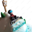 Snow Board Skiing Cake