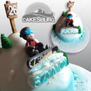Snow Board Skiing Cake