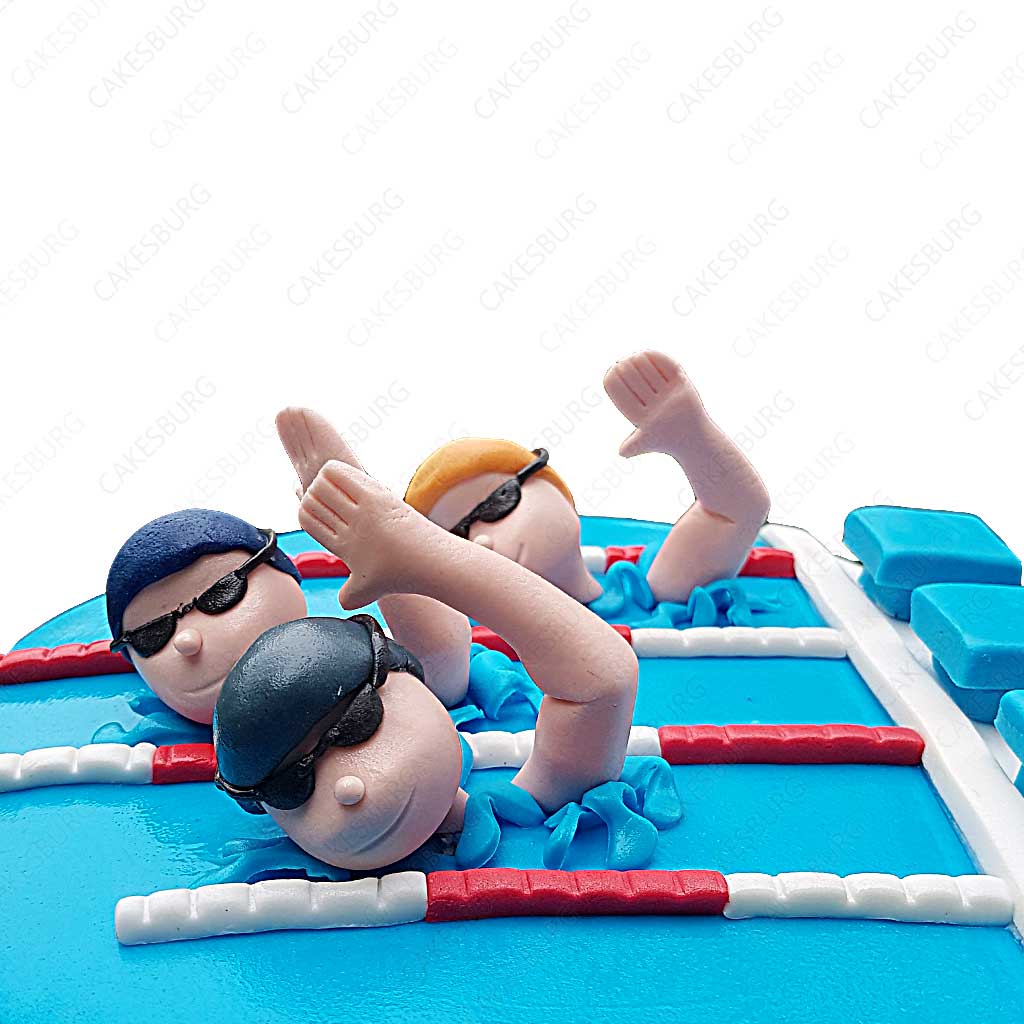 Swimming Pool pre-cut Edible Icing Cake Topper or Ribbon | eBay