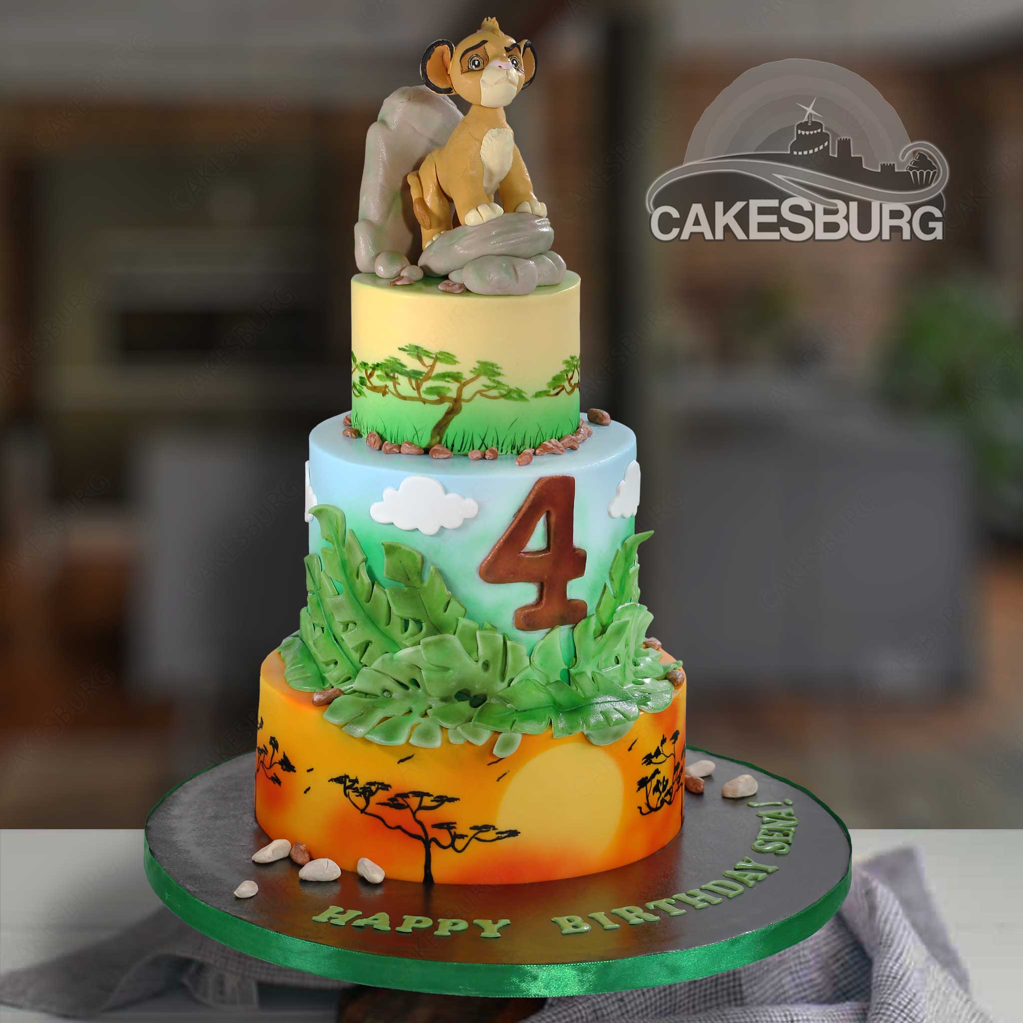 Lion King Inspired 2 Tier Birthday Cake | Susie's Cakes