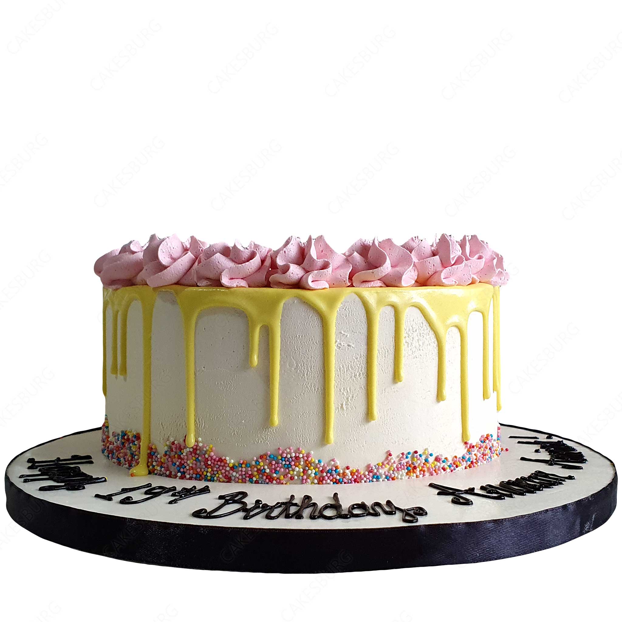 Yellow Buttercream Cake with Rainbow Sprinkles