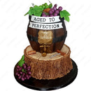 Aged to Perfection Wine Barrel On The Log Cake