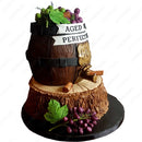 Aged to Perfection Wine Barrel On The Log Cake