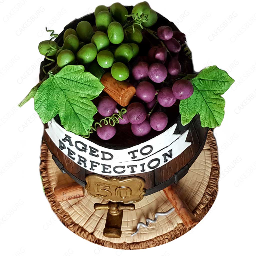 Aged to Perfection Wine Barrel Cake