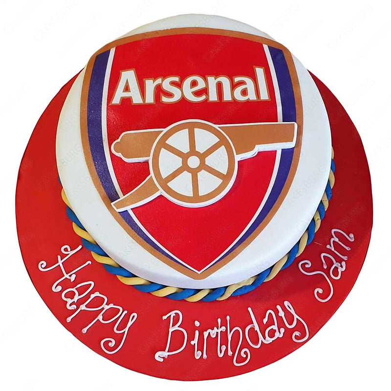 Arsenal Birthday Cake with Cupcakes - Bakealous