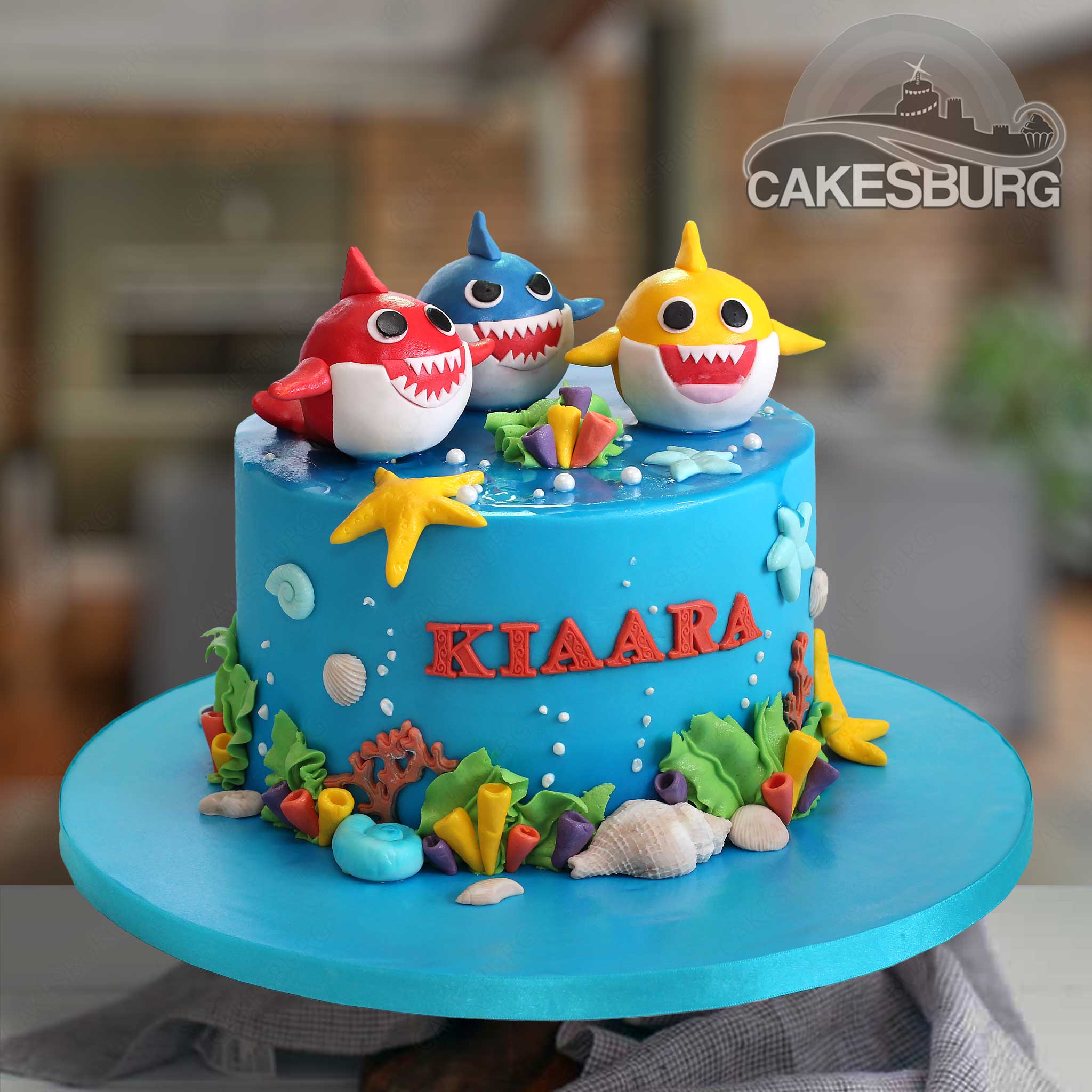 Baby Shark Sea Cake. Underwater Theme Cake. Noida & Gurgaon – Creme Castle