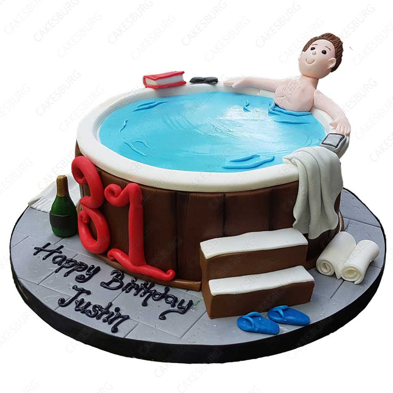 Baby Girl 1st birthday Bath time single tier Cake