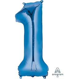 34" Blue Number Balloons (Helium Filled)