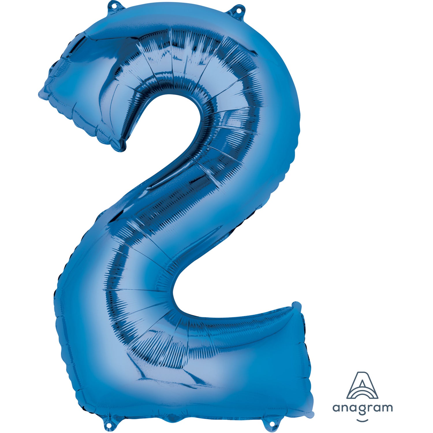 34" Blue - Number 2 - Foil Balloon (HELIUM FILLED)