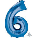 34" Blue Number Balloons (Helium Filled)