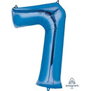 34" Blue Number Balloons (Helium Filled)