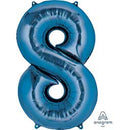 34" Blue Number Balloons (Helium Filled)