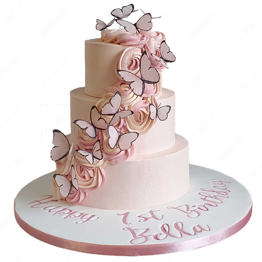 Elegant Butterfly Buttercream Cake