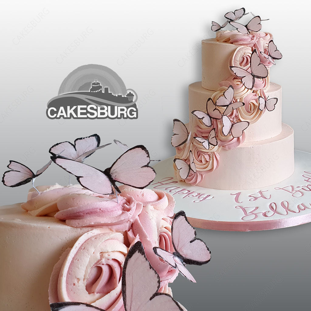 Elegant Butterfly Buttercream Cake