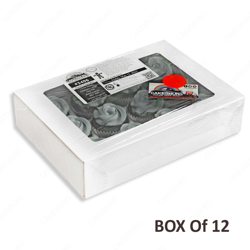 Premium Plain Blue Cupcake Box