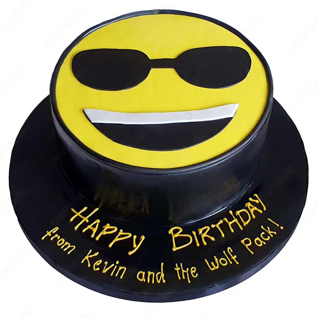 cool sunglasses emoji cake 