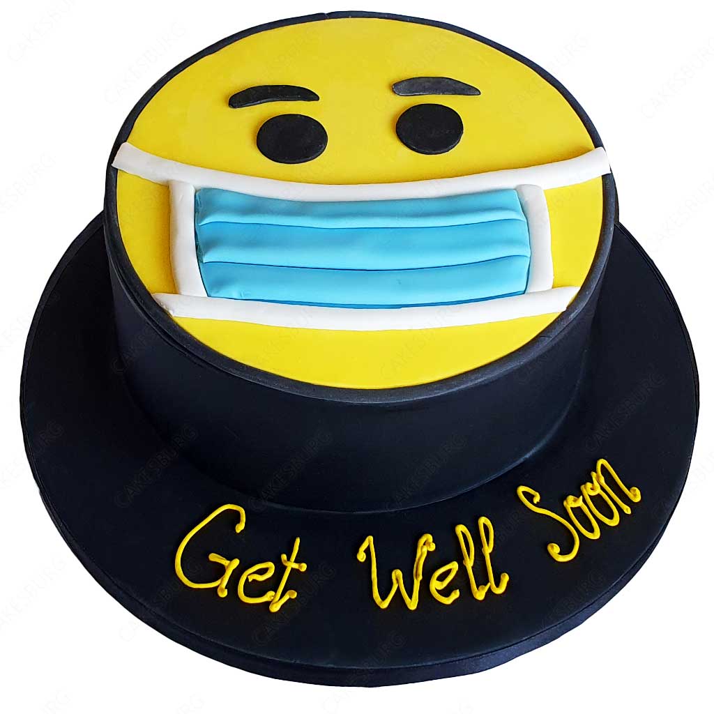 mask emoji cake