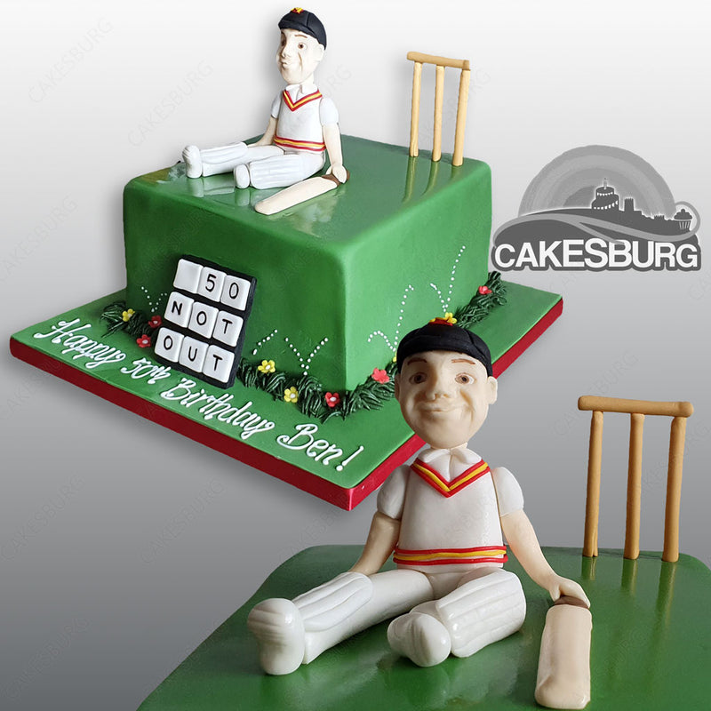 50 not out | Cricket cake, Novelty cakes, Amazing cakes