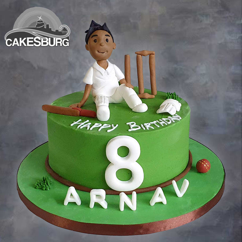 Cricket Theme Cake with Chocolate Garnishing, Celebration Cake for Cricket  Fans-Children Sport Cake, - YouTube